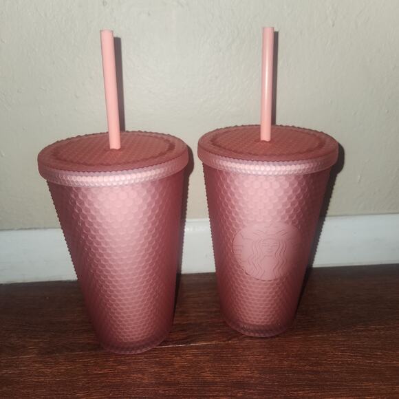 Brand new Starbucks Pink Lemonade Jelly Studded Grande Tumblers Set of 2 - Picture 1 of 4